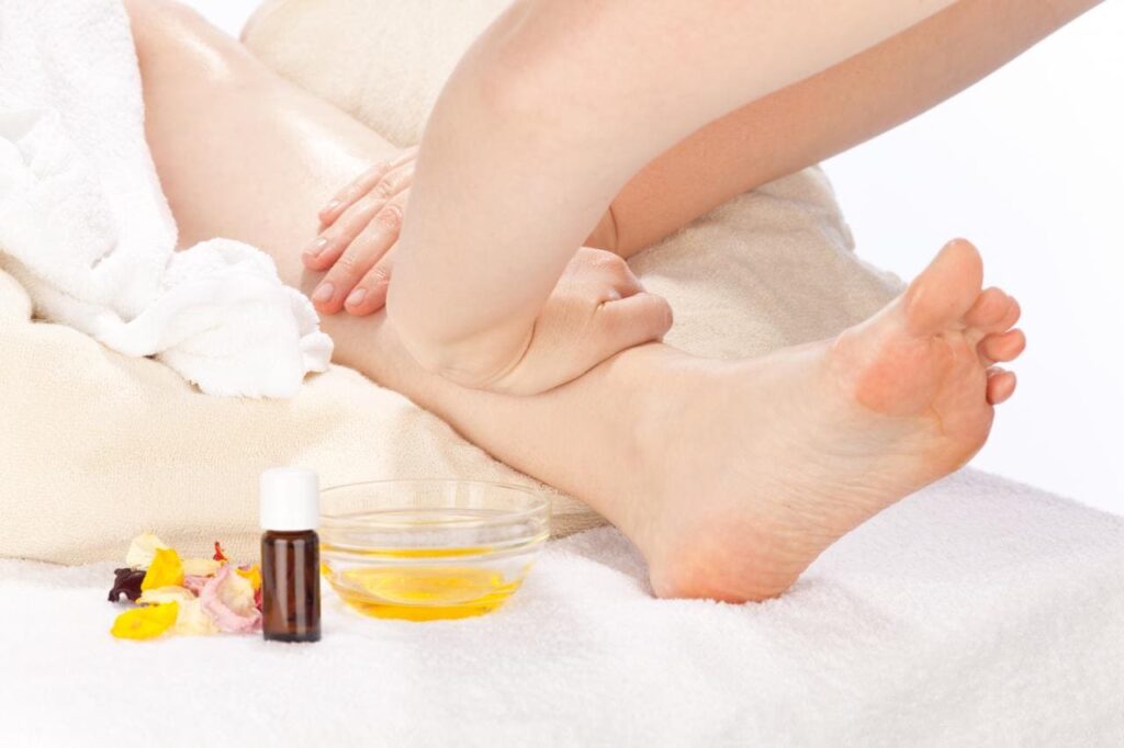 wickelanwendung fussmassage mit wickelanwendung